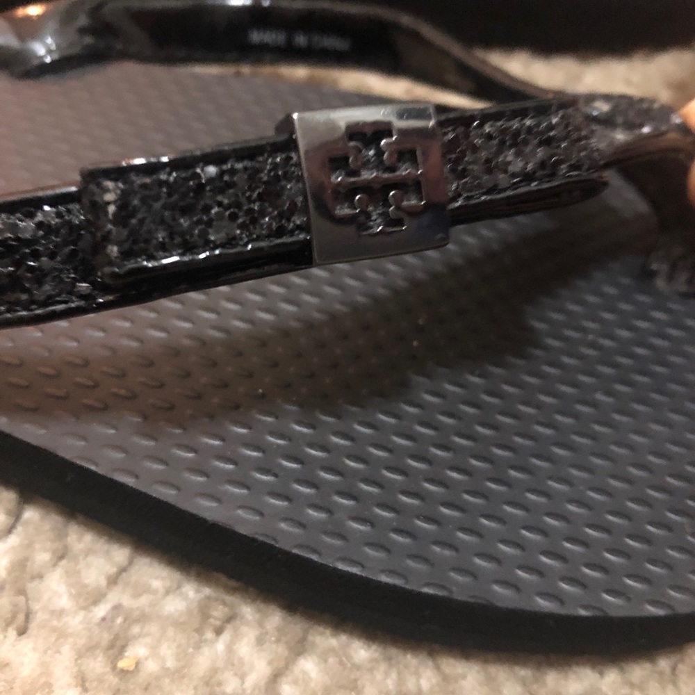 Tory Burch Black Patent Jelly Bow Flip Sandals( Sparkles)Size 7Great conditions - Picture 3 of 5